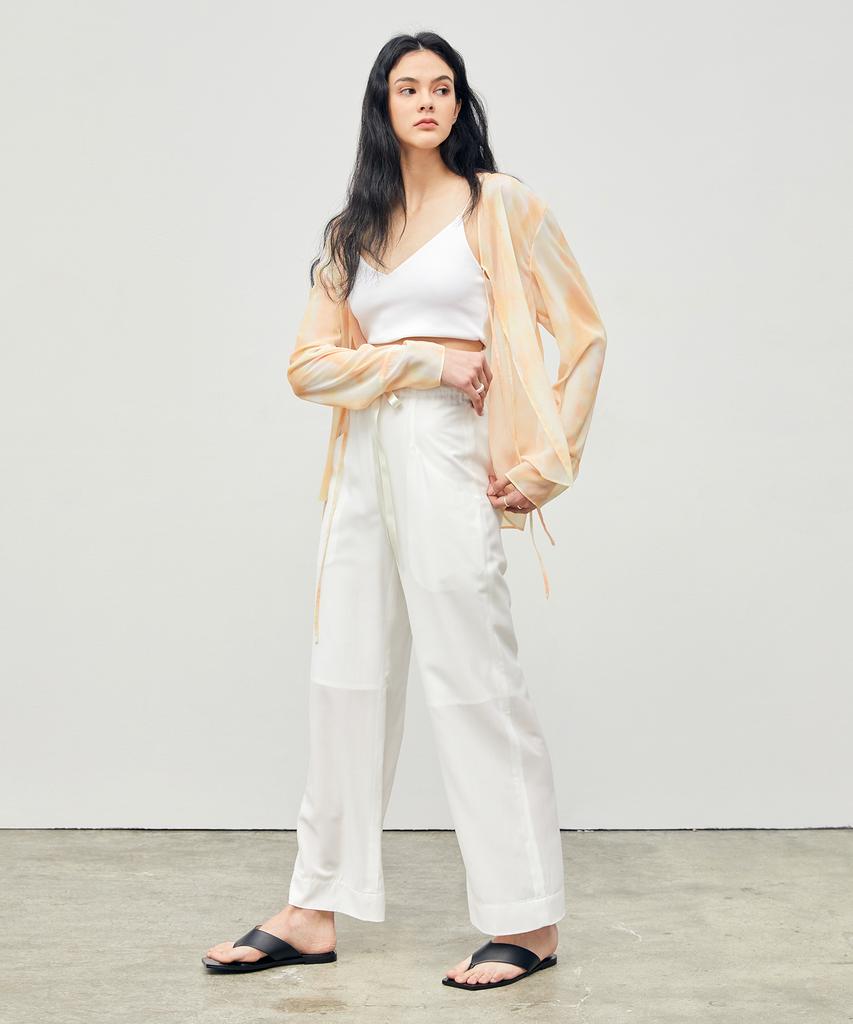 ONNE Banded Waist Ribbon Pants Ivory