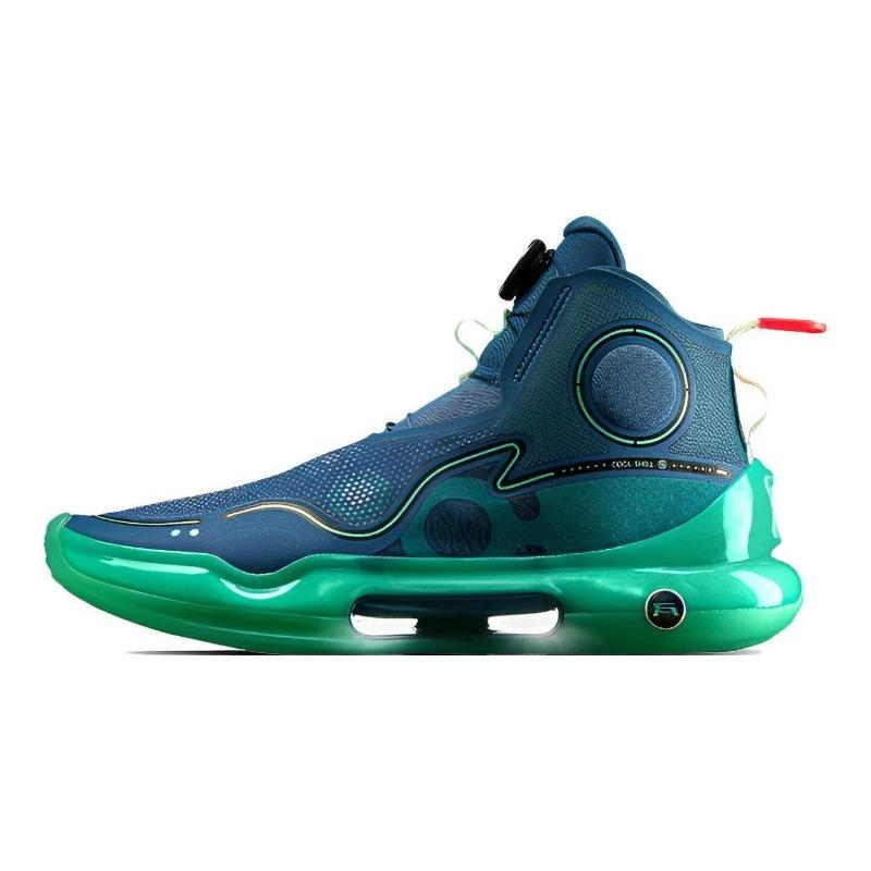 Li-Ning Yushuai Evolution Aurora Mens High Top Basketball Shoes Dark Cyan Blue ABAR041-4 41