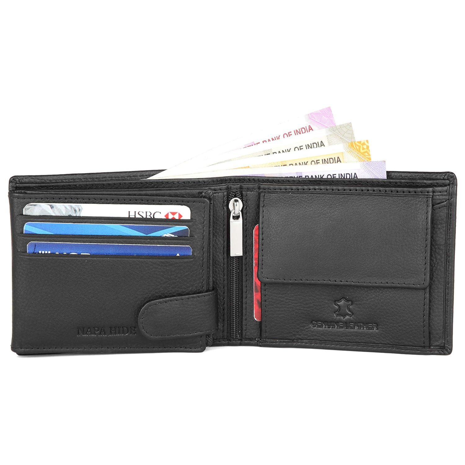 Черный кожаный кошелек для мужчин — фото 5