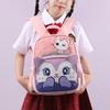 Adorable Fox Print Kids Backpack Lightweight Nylon Breathable For Kindergarten