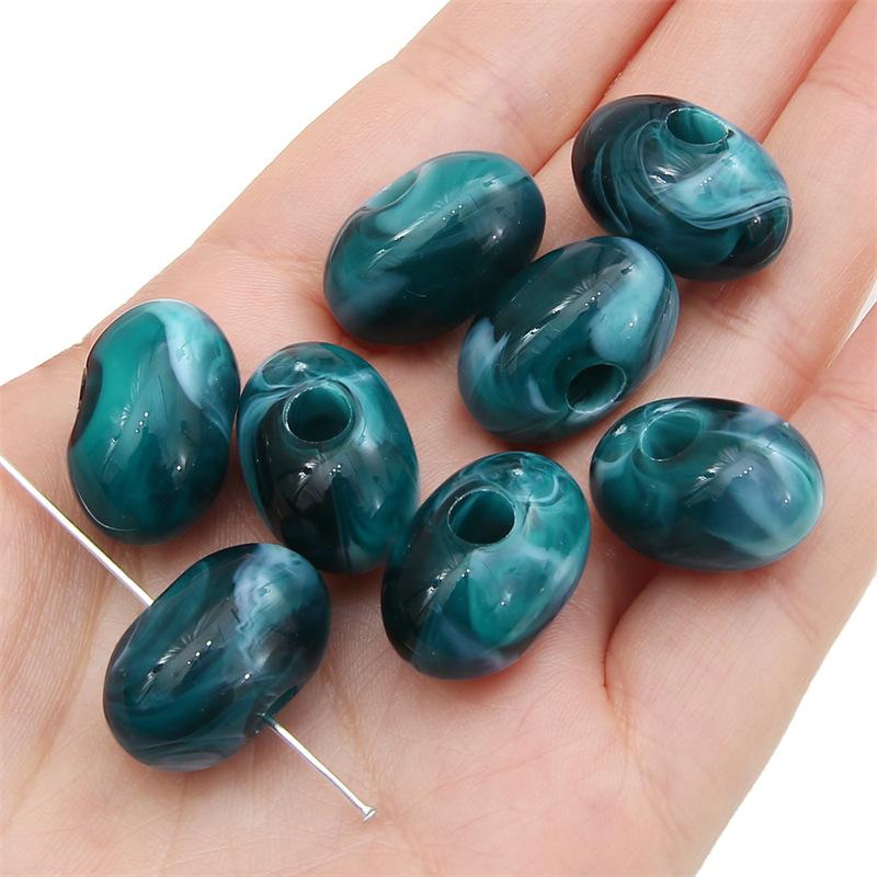 Handmade Bracelet Beads Acrylic Two-color Large Hole Shaped Loose Beads Beads Handmade Diy Bracelet Necklace Pendant Clothing Vintage Accessories