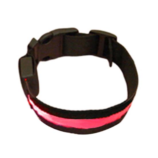 Mode LED Hund Haustier Nacht Sicherheits Halsband Blinkend Leuchtend Nylon Halsband Band