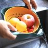 Dobbeltlags avløpskurv med håndtak avtakbar matvarekvalitet PP frukt grønnsaksavløp Tørketrommel Vaskekurv