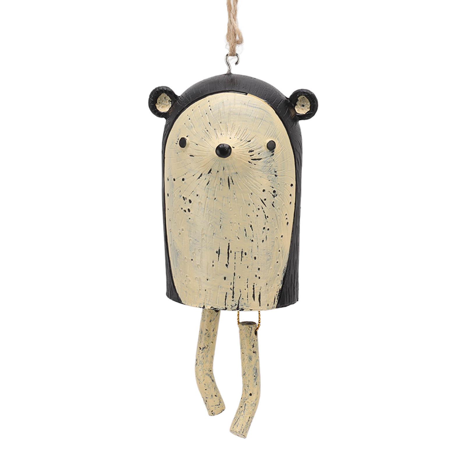 

Rustic Hanging Animal Wind Chimes Resin Hand Made Natural Garden Decoration for Gardens Backyards Trees Yards E Hedgehog