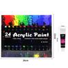 24-Color Acrylic Paint Set with 10 Brushes and Oval Palette