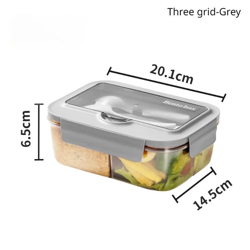 Lunch Box with Tableware for Office Workers Square Divided Microwave Oven Bento Box Leakproof Food Container for Picnic Camping