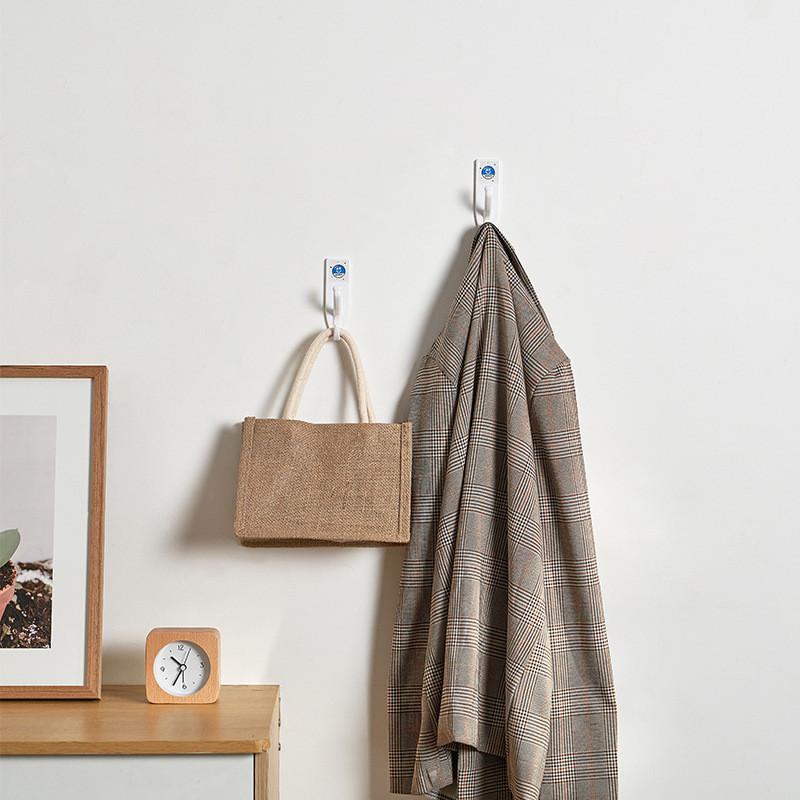 Sticky Wall Hooks Abs Double Hook No Drill For Kitchen Decoration Tool Stylish