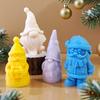 Christmas Candle Silicone Mold DIY Dwarf Santa Claus Aroma Plaster Resin Mould Bearded Old Man Christmas Candle Making Supplies