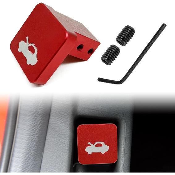 Hood Latch Release Handle Cable Aluminum Alloy Repair Kit, Compatible With Honda Civic 1996-2011, Honda CR-V 1997-2006, Honda Element 2003-2011, Red