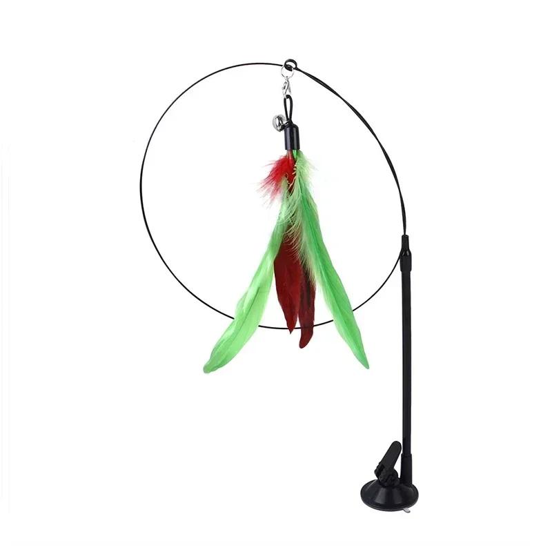 Interactive Cat Toy Funny Simulation Bird Feather with Bell Cat Stick Toy for Kitten Playing Teaser Wand Toy Pet Cats Supplies
