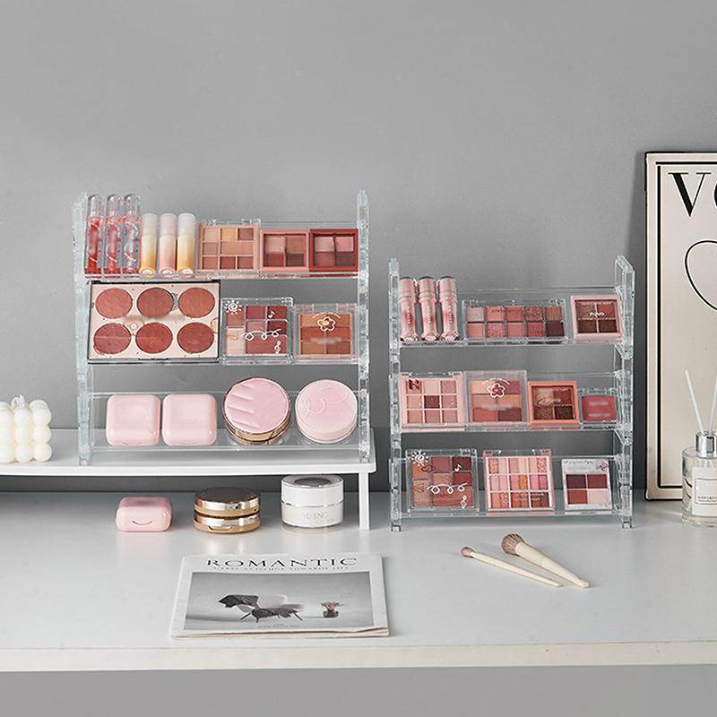 3-Schicht Acryl Kosmetik Aufsteller Mehrzweck Lidschatten Tablett Rouge Aufbewahrungsregal Kreativer Schreibtisch Spielzeug Kleinteile Organizer