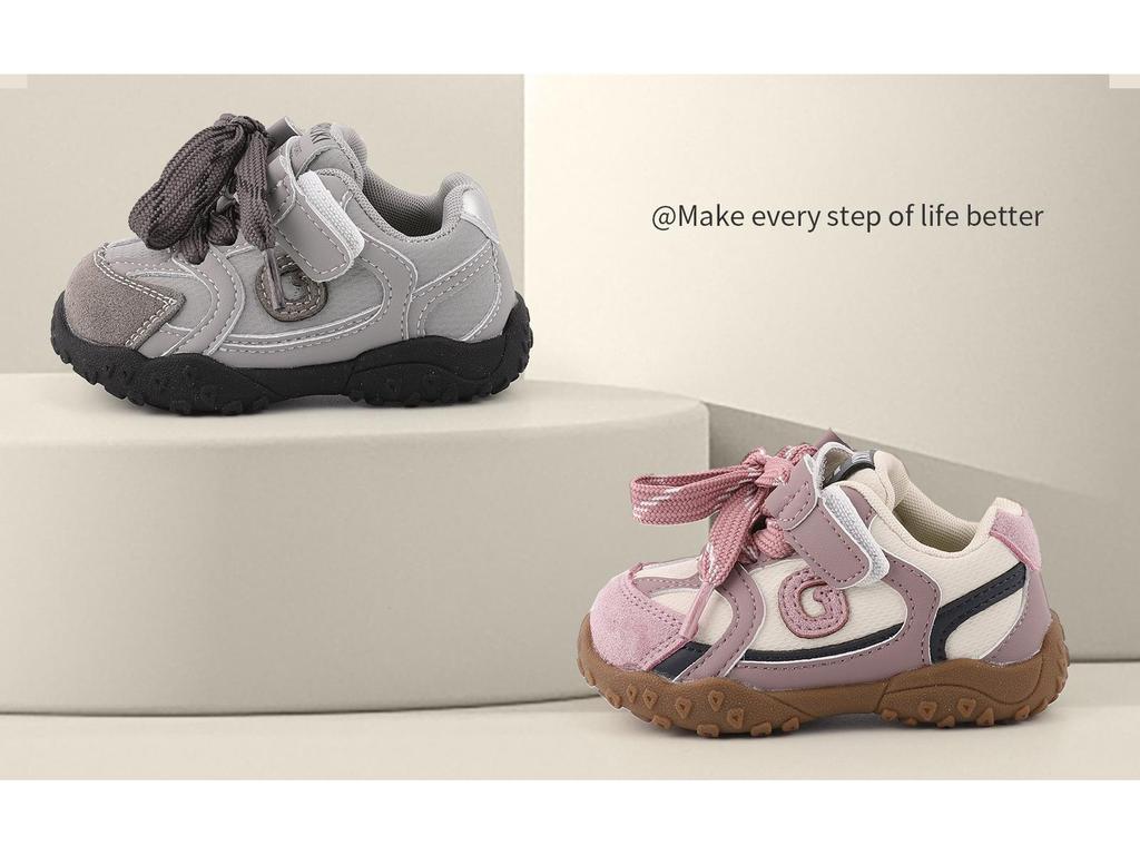 Baby Soft-Soled Color-Block Pre-Walking Sports Shoes for Toddlers - Korean Style, Unisex