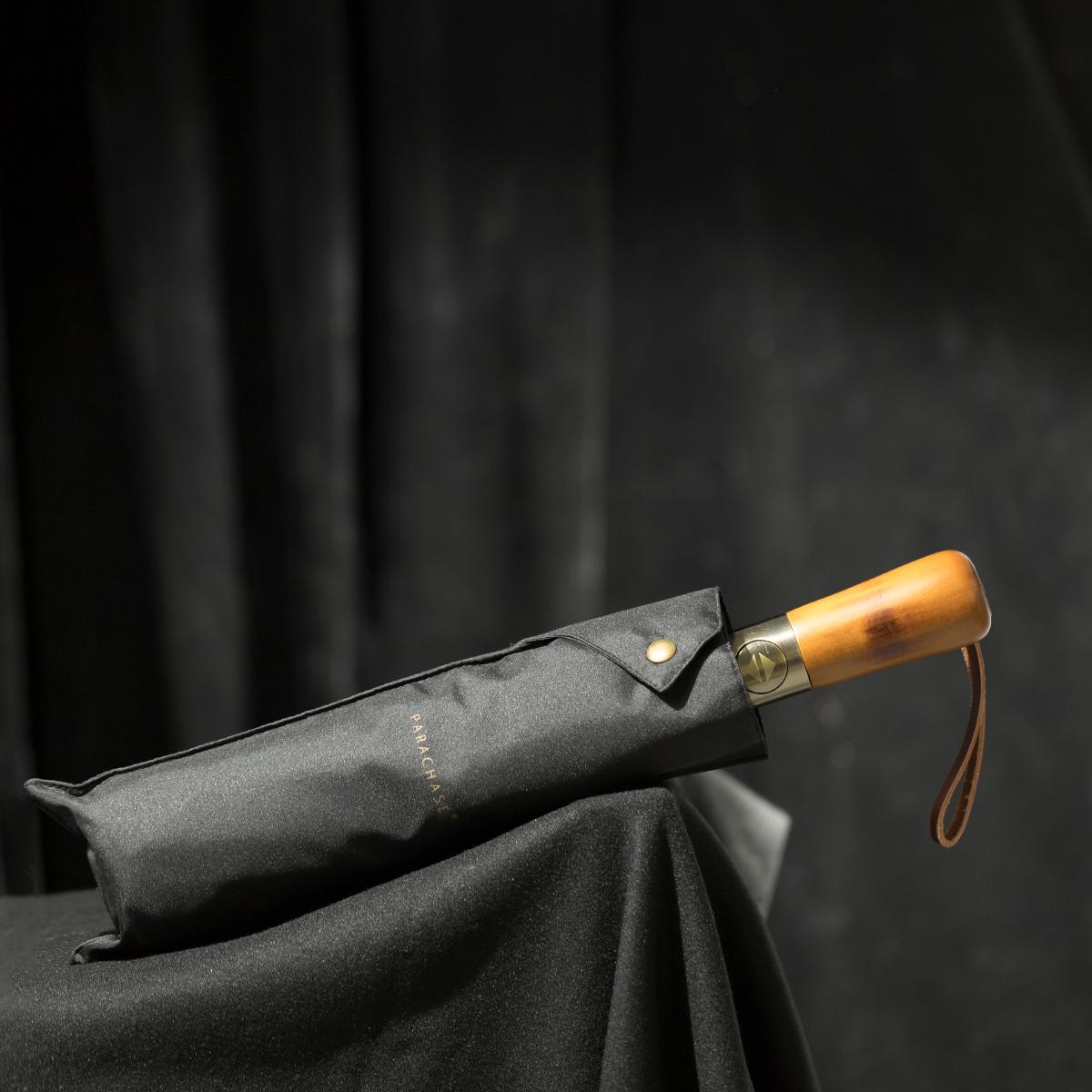 

PARACHASE Большой зонт для мужчин, деловой автоматический зонт, двухслойный, 10 спиц, большие зонты для гольфа с ветрозащитной деревянной ручкой чёрный