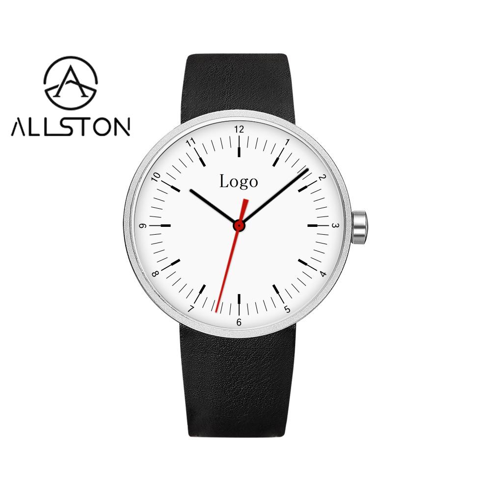 Low MOQ Custom Logo Premium Round Watches 3ATM Waterproof Wristwatch Men for Watch Women Couple Watches Alloy Case Leather Band Quartz Watch