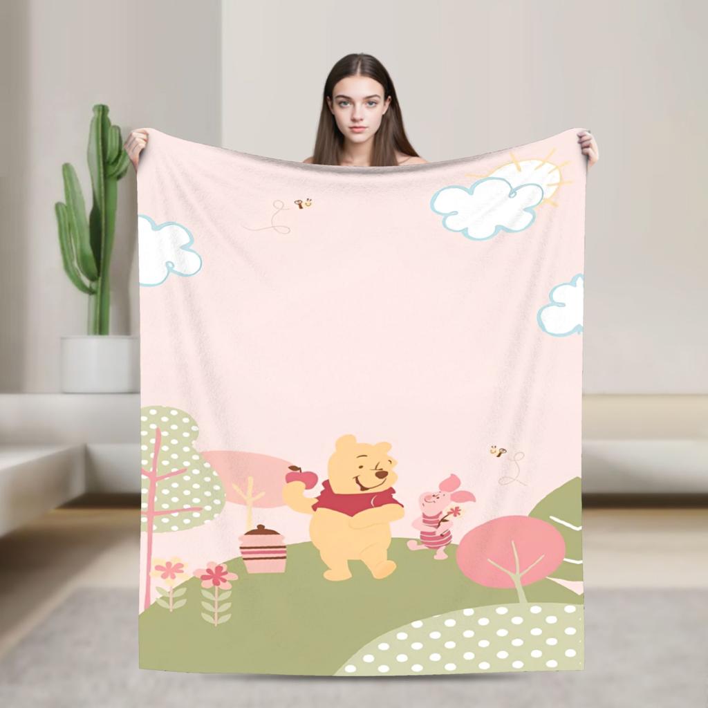 W-Winnies the P-Pooh Blankets Quality Warm Soft  Bedding Throws Winter Kids Adult Couch Chair Aesthetic Bedspread