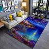 Colorful Landscape Carpet with Lakeside, Trees, and Night Sky Scene Suitable for Use As an Anti-slip for Living Room Bedroom Sofas