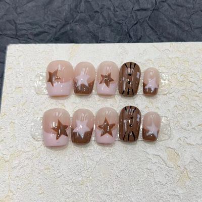 Wearing Armor Handmade Manicure Finished Fake Nail Patch Sweet and Cool Hot Girl Star French Autumn and Winter Wear Armor