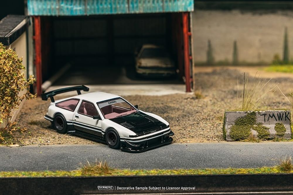 TARMACWORKS Toyota Sprinter Trueno AE86 Widebody by Jon Sibal Finished Model 1/64 White/Black T64G-060-WB
