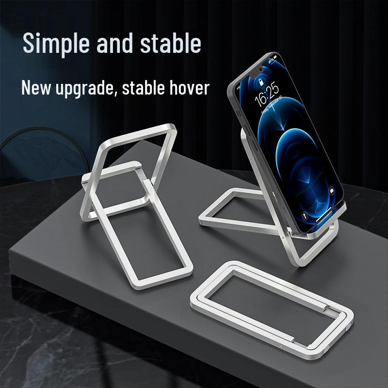 Adjustable Folding Aluminum Phone Holder - Portable Desktop Stand