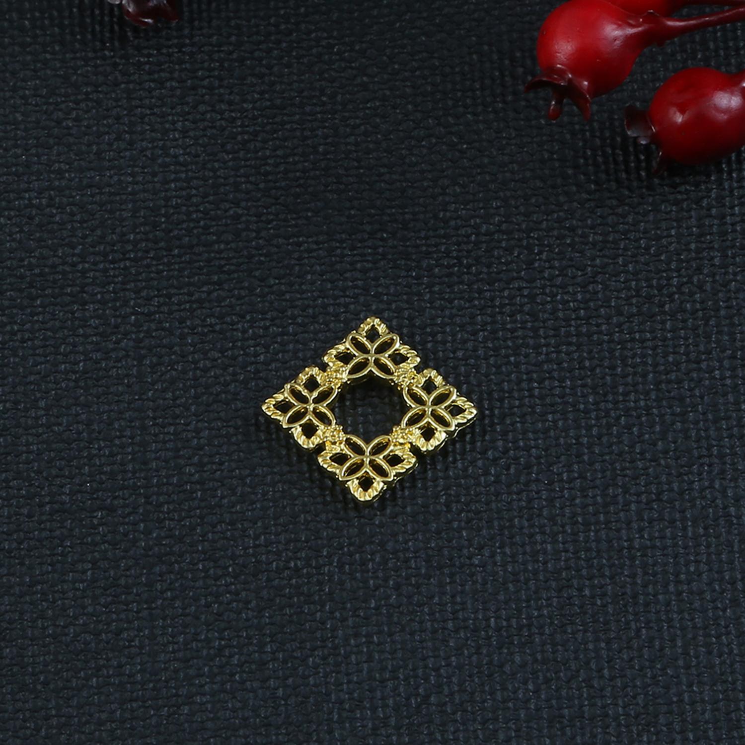 

10 шт. металлические соединители, очаровательные аксессуары для ювелирных изделий «сделай сам», принадлежности для изготовления ювелирных изделий 15×15mm золотой