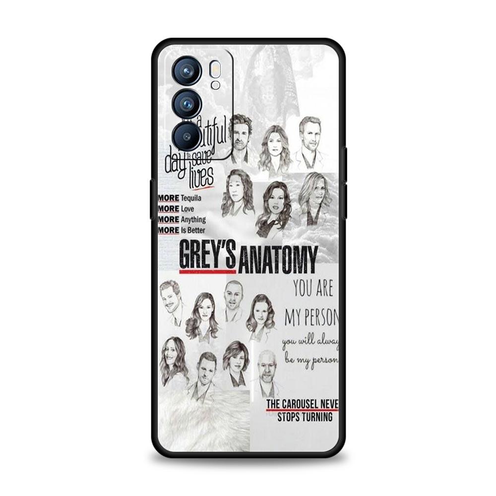 Greys Anatomy Phone Case For Oppo Reno 13 12 11 10 7 F Find X5 X6 A98 A80 A79 A78 A57 A54 A31 A17 Pro 5G Soft TPU Cover Fundas