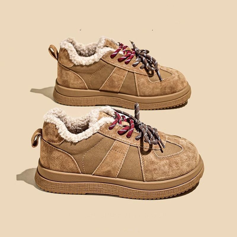 Korean Version of Snow Cotton Shoes In the Winter of 2025 New Thick-soled Niche Retro Fashion Versatile Velvet Thickened Cotton Shoes for Women