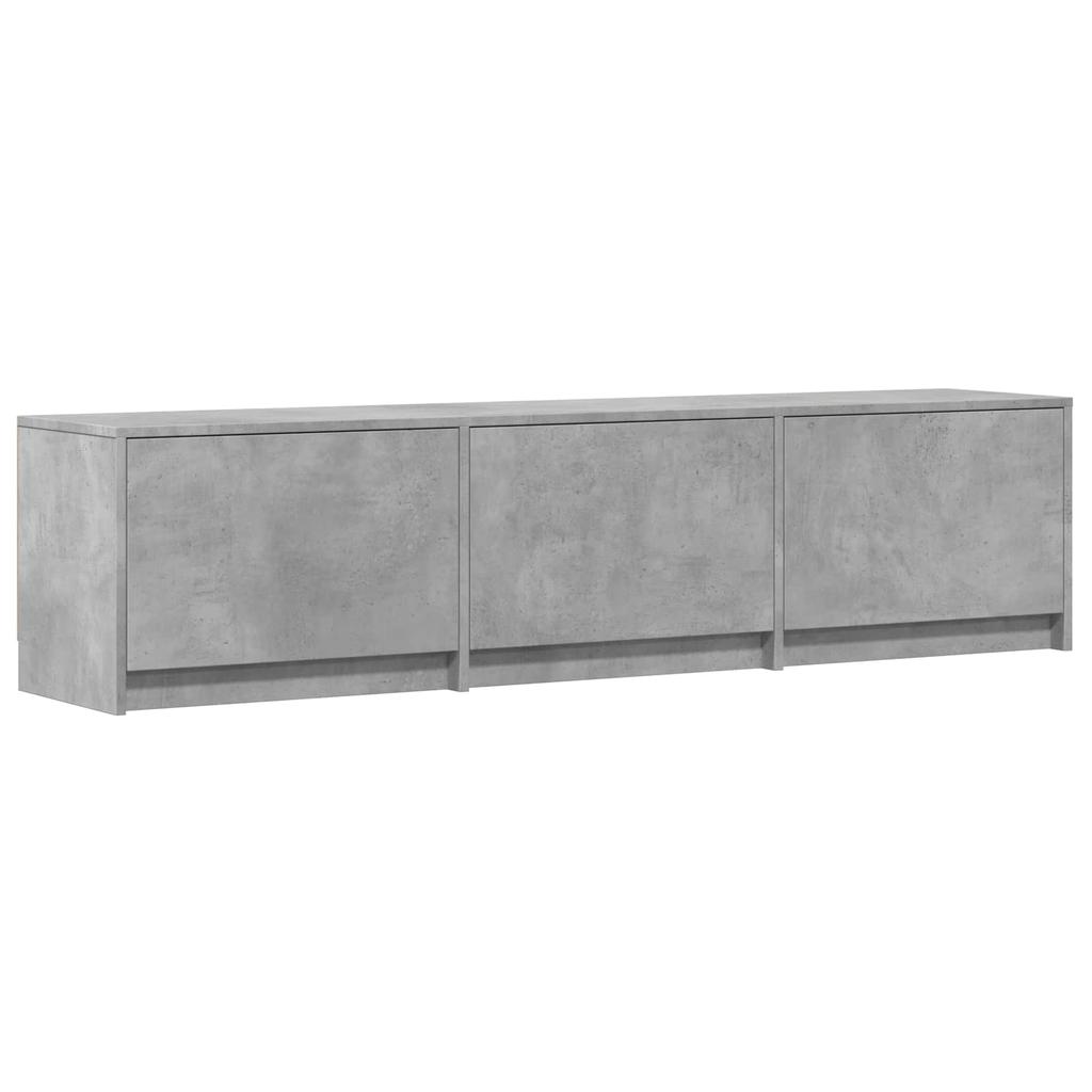 TV Stand with LED Lighting Concrete Grey 165 X 34 X 40 Cm Particleboard