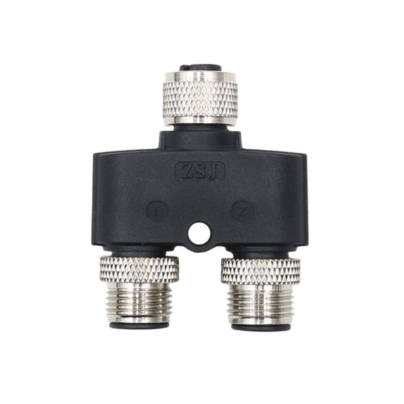 M12 to M12 Y Type Connector 3/4/5/8/12 Pin Hole Sensor Aviation Plug Three-Way One-To-Two Male-to-Female Adapter