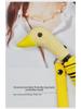 Cartoon Duck Umbrella: Semi-Automatic, Multi-Color, Black Plastic, Wooden Handle, Cute Yellow Duck Design