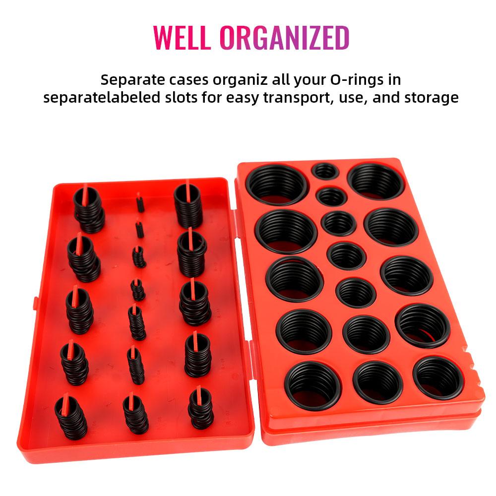 419Pcs/set Universal O-Ring Assortment Kit 32 Sizes Nitrile Rubber Seal Rings for Automotive Plumbing and Faucet Maintenance
