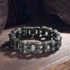 Stainless Steel Cycling Chain Bracelet Men Retro Punk Rock Biker Style Geometric Design Adjustable Length