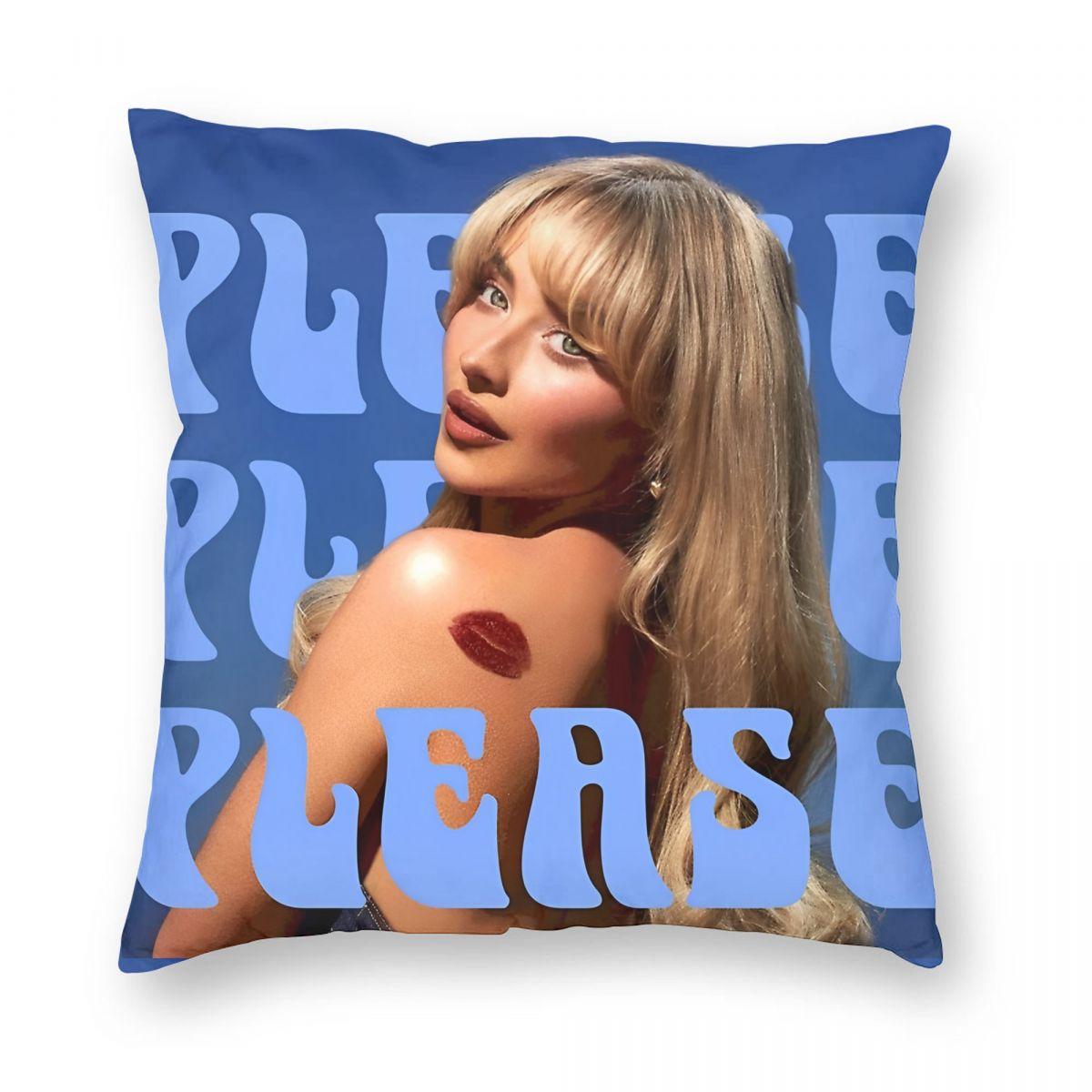 

Sabrina Carpenter Please Pillowcase Printing Fabric Cushion Cover Decorations Pillow Case Cover Seat Square 40X40cm 12x12Inch