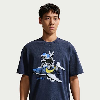 Nike Sportswear T Shirts Men's Dark Navy Blue Crew Neck Moderate