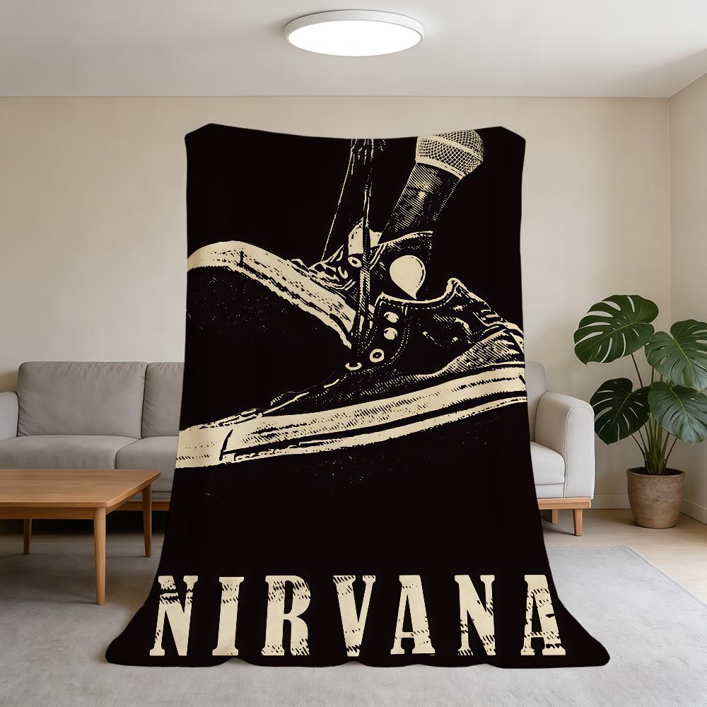 Band N-Nirvana-ES Rock Blanket Super Warm Comfortable Plush Throw Blanket Child Home Sofa Bedroom Gift