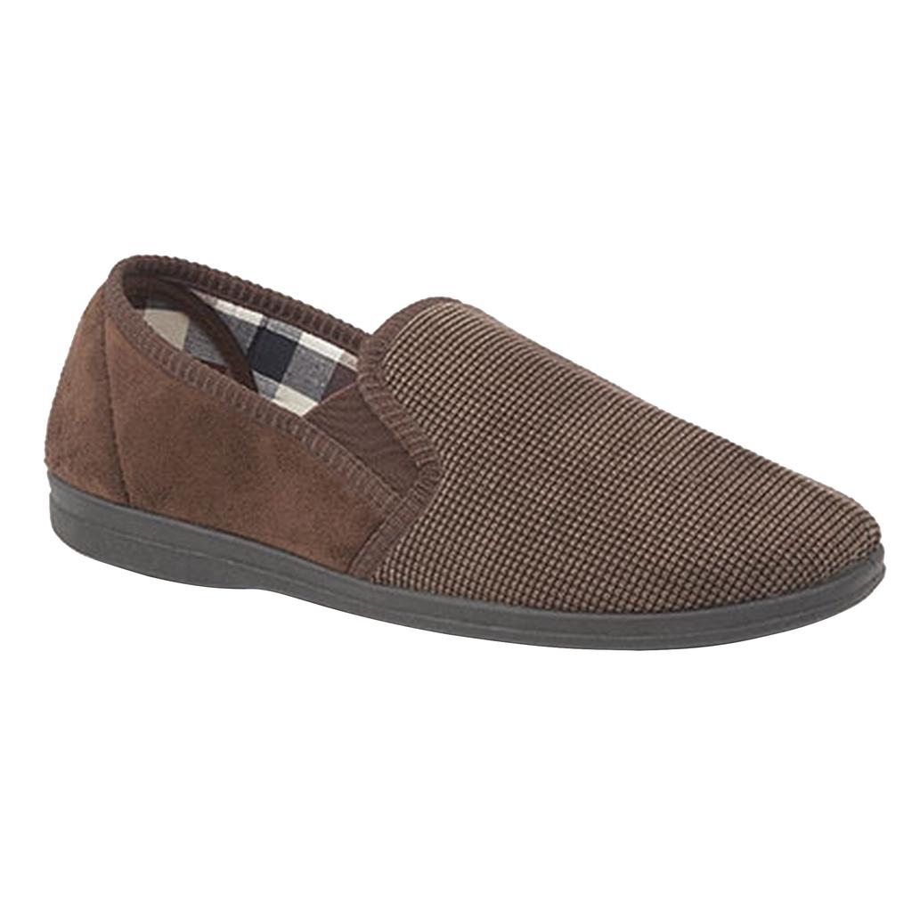 Sleepers Mens Harry Memory Foam Twin Gusset Slippers