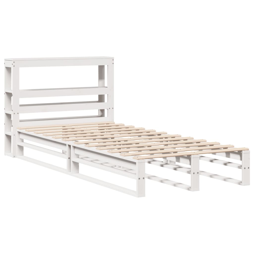 Vidaxl Rama Łóżka Bez Materaca, Biała, 75X190 Cm, Lite Drewno Sosnowe