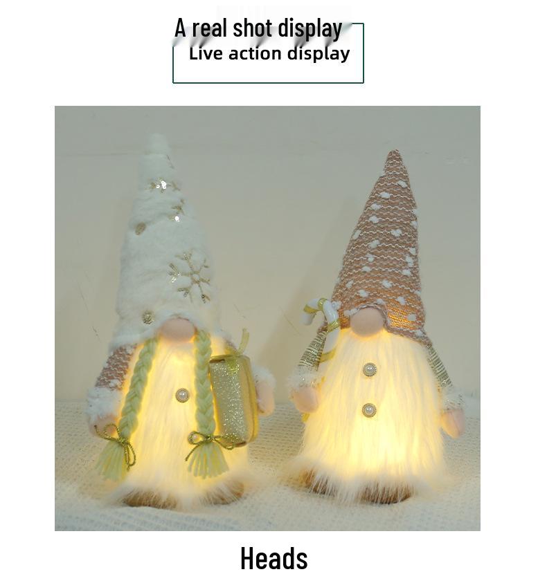 Plush No-Face Doll with Lights: Christmas Sequin Rudolph Decoration