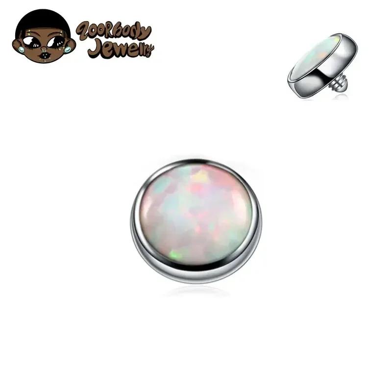 5pcs G23 Titanium Implant Grade Nasal Opal Banana Barbell Leather Anchor Labret Piercing Tragus Cartilage Lip Piercing Jewelry