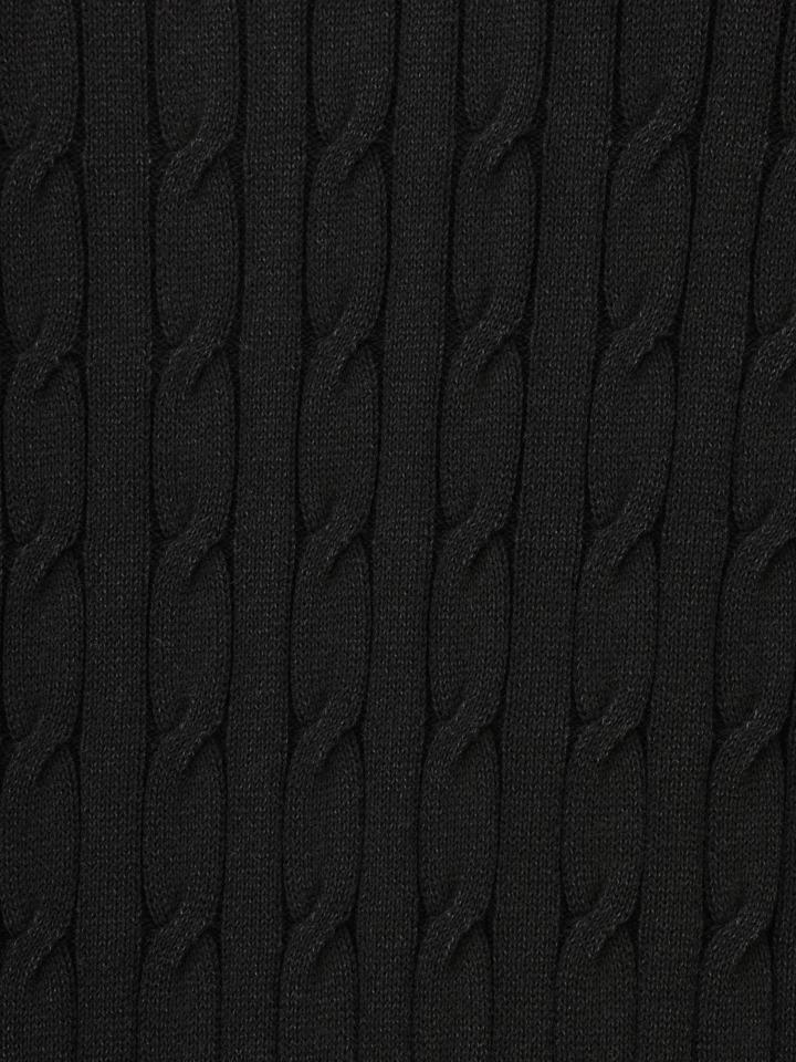 ZIOZIA Men'S) Garment-Washed Cotton Cable Short Sleeve Polo Shirt_Black