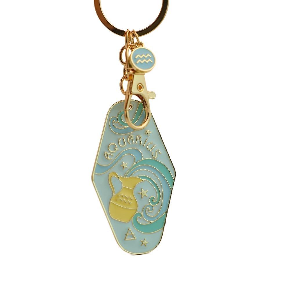 Lion Constellation Metal Pendant Capricorn Car Keyring 12 Constellation Keychain  Kids Girls