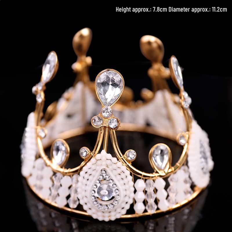 Children's Pearl Crystal Tiara Headband - Birthday Crown Cake Decoration and Adult Hair Accessory