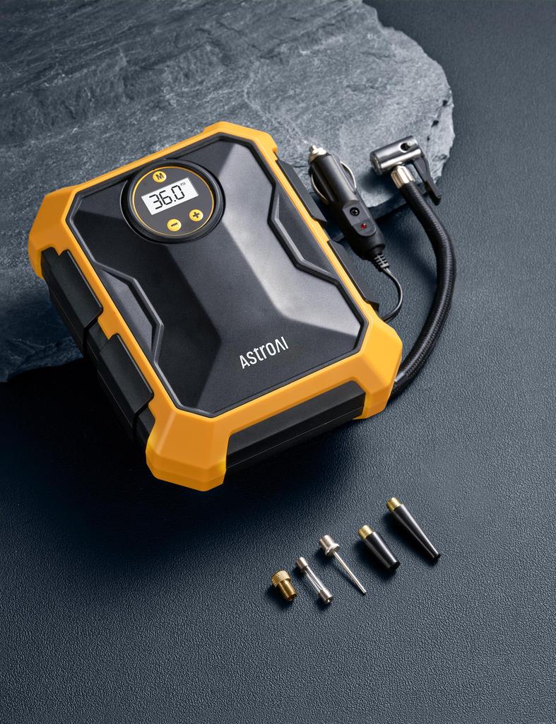 AstroAI Luftkompressor biloppblåser for biler DC 12V 100PSI med LED-lys Automatisk avslåingsskjerm Kompatibel med amerikansk stil kompatibel