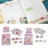 Conjunto de adesivos de papel japonês, lindos desenhos animados, impressão transparente, conjunto de adesivos de arte para manual, diário, envelope