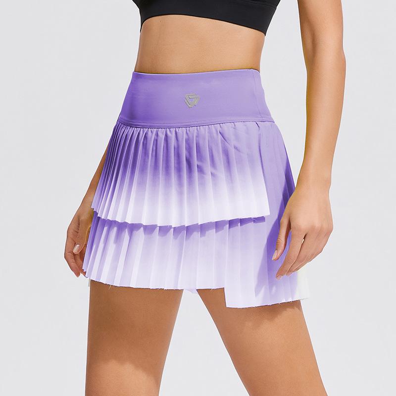 

Женский теннисный скорт Coryv с высокой талией и градиентом - Юбка для йоги и бега, имитирующая костюм-двойку S