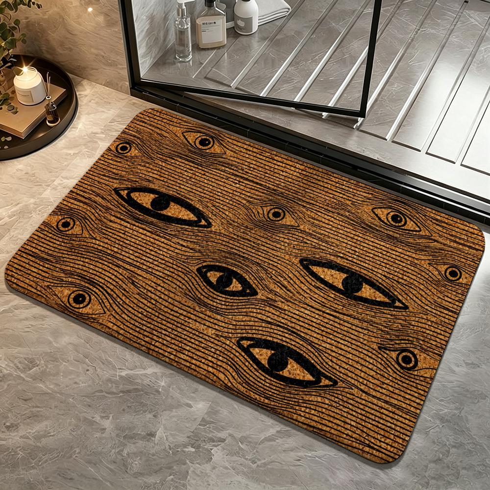 Böser Blick Vintage Kork Fußmatte Druck Bodenmatte Schlafzimmer Teppich, Badezimmer Fußmatte, Fußmatte, Rutschfest Saugfähig Vielseitig