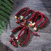 Chinese Imitation Cinnabar Red Lucky Bracelets For Women Pixiu Gourd Elephant Lotus Wealth Good Luck Bracelet Buddhist Jewelry