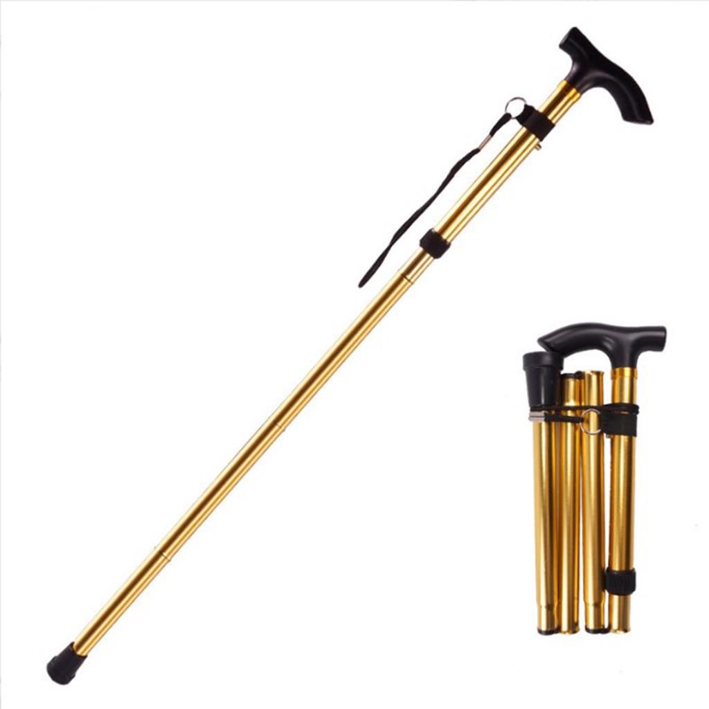 Custom Folding Adjustable Mobility Aids Collapsible Cane Old Men Crutch Elderly Foldable Walking Sticks