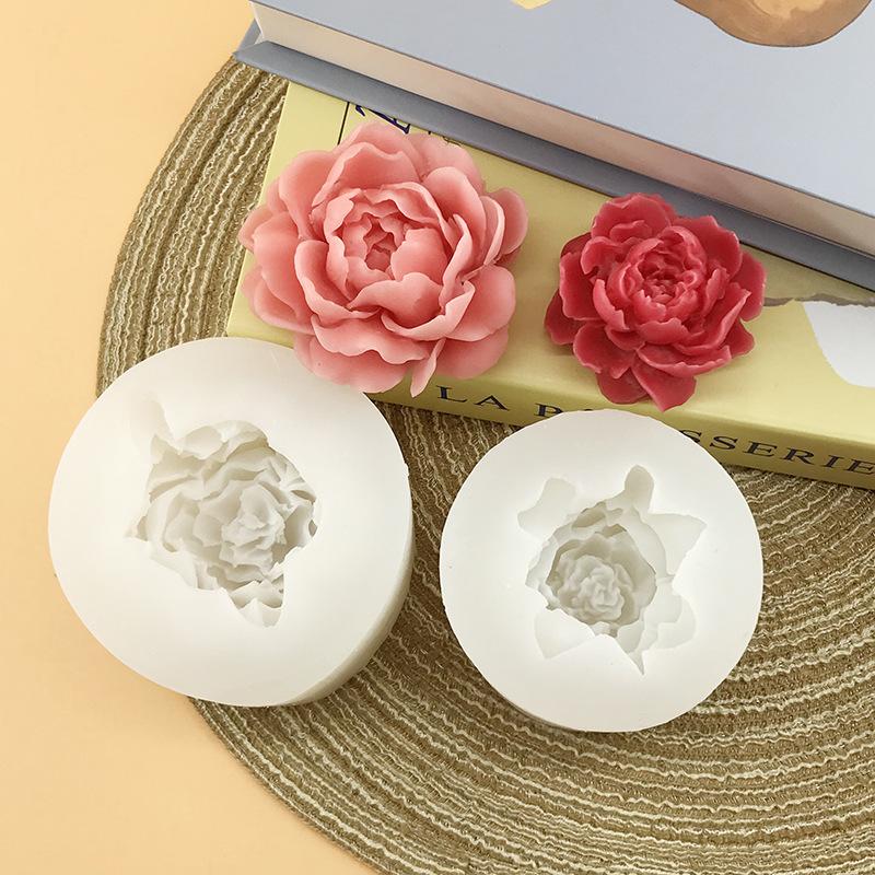 Jasmine Flower Candle Silicone Mould DIY Rose Peony Flower Gypsum Soap Resin Crafts Cement Mold Chocolate Cake Baking Tools