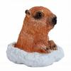 Groundhog Statue Adorable Fade Proof Resin Groundhog Sculpture for Outdoor Garden Lawn Ornament