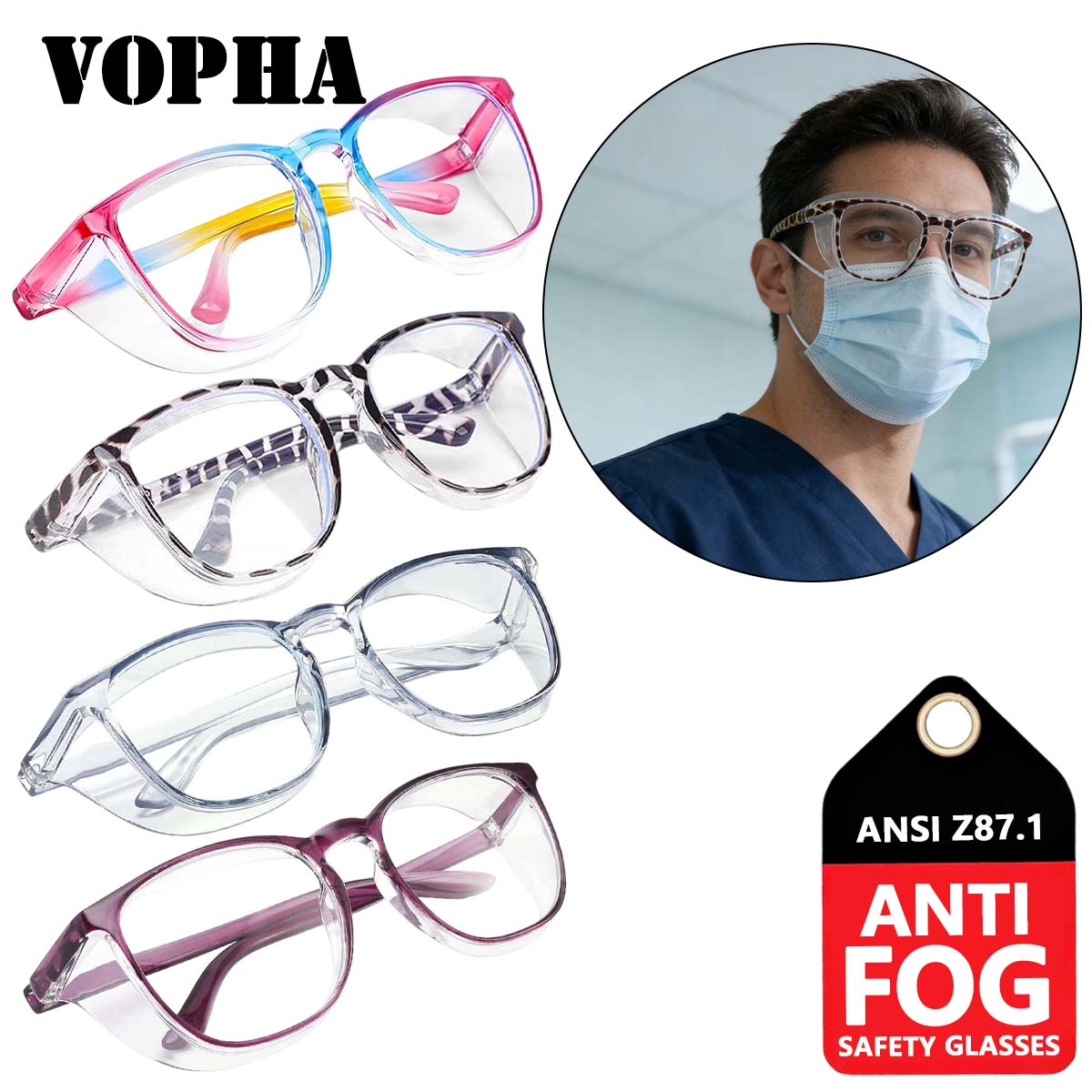 

Fashionable Z87 Safety Glasses for Women Wind Protection Fogless Design HM9 Model Comfortable Fit
